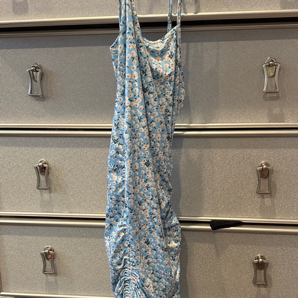 Amazon Blue Floral Midi string Dress